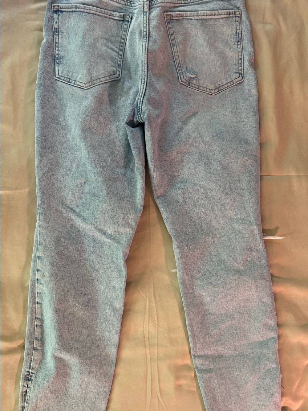 Old Navy Light Blue Distressed Straight-Leg Jeans - Picture 2 of 3